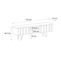 Έπιπλο τηλεόρασης Gemma Megapap χρώμα sepet oak 150x35x46,7εκ.