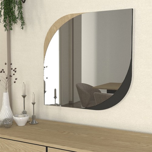 Καθρέπτης τοίχου Lava Μegapap χρώμα rota oak - ανθρακί 70x2,2x70εκ.