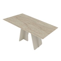 Τραπέζι Sevilla Megapap χρώμα sandstone - travertine 180x90x75εκ.