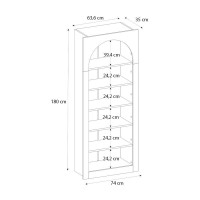 Βιβλιοθήκη Voila Megapap χρώμα sepet oak 74x35x180εκ.