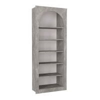 Βιβλιοθήκη Voila Megapap χρώμα γκρι σκυροδέματος 74x35x180εκ.