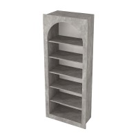 Βιβλιοθήκη Voila Megapap χρώμα γκρι σκυροδέματος 74x35x180εκ.