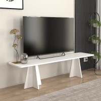 Έπιπλο τηλεόρασης Sugar Megapap χρώμα λευκό 150x29,6x36,8εκ.