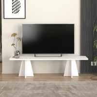 Έπιπλο τηλεόρασης Sugar Megapap χρώμα λευκό 150x29,6x36,8εκ.