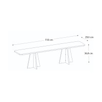 Έπιπλο τηλεόρασης Sugar Megapap χρώμα λευκό 150x29,6x36,8εκ.