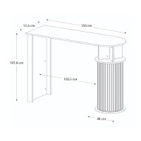 Τραπέζι μπαρ Bohema Megapap χρώμα sepet oak - ivory 150x51,6x101,8εκ.