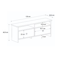 Έπιπλο τηλεόρασης Gradias Megapap χρώμα λευκό - sapphire oak 120x29,6x46,8εκ.