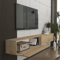 Έπιπλο τηλεόρασης επιτοίχιο Espanse Megapap χρώμα sapphire oak 241,8x31,7x30εκ.