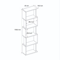 Βιβλιοθήκη Alvina Megapap χρώμα μαύρο 45x19,6x158,8εκ.