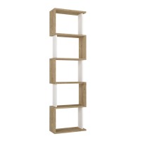 Βιβλιοθήκη Alvina Megapap χρώμα sapphire oak - λευκό 45x19,6x158,8εκ.