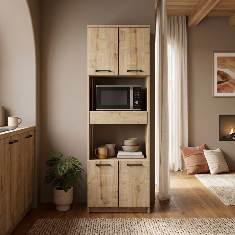 Ντουλάπι κουζίνας - μπάνιου Alvento Megapap χρώμα sapphire oak 60x42x180εκ.