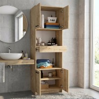 Ντουλάπι κουζίνας - μπάνιου Alvento Megapap χρώμα sapphire oak 60x42x180εκ.