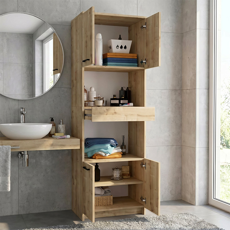 Ντουλάπι κουζίνας - μπάνιου Alvento Megapap χρώμα sapphire oak 60x42x180εκ.
