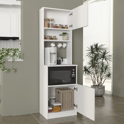 Έπιπλο κουζίνας Tuco 1 Megapap χρώμα λευκό 53,8x40x180εκ.