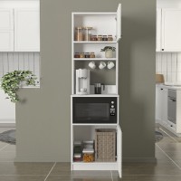 Έπιπλο κουζίνας Tuco 1 Megapap χρώμα λευκό 53,8x40x180εκ.