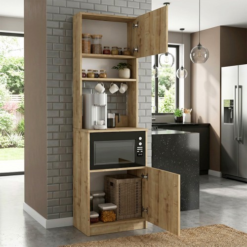 Έπιπλο κουζίνας Tuco 1 Megapap χρώμα sapphire oak 53,8x40x180εκ.
