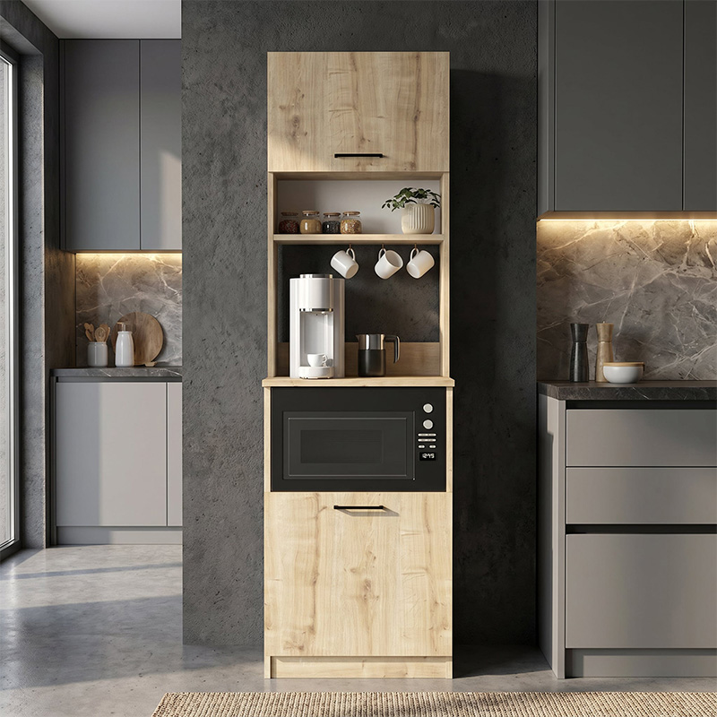Έπιπλο κουζίνας Tuco 1 Megapap χρώμα sapphire oak 53,8x40x180εκ.