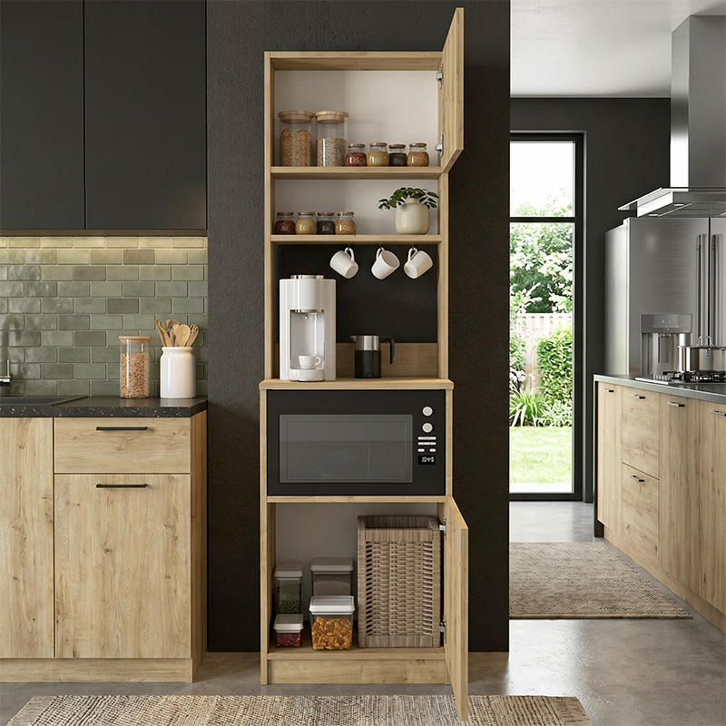 Έπιπλο κουζίνας Tuco 1 Megapap χρώμα sapphire oak 53,8x40x180εκ.