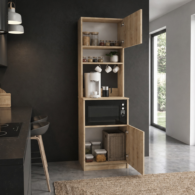 Έπιπλο κουζίνας Tuco 1 Megapap χρώμα sapphire oak 53,8x40x180εκ.