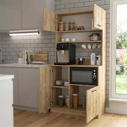 Έπιπλο κουζίνας Tuco 2 Megapap χρώμα sapphire oak 90x40x180εκ.