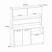 Έπιπλο κουζίνας Tuco 3 Megapap χρώμα λευκό 123,8x40x180εκ.