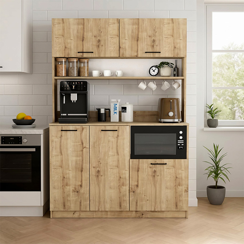 Έπιπλο κουζίνας Tuco 3 Megapap χρώμα sapphire oak 123,8x40x180εκ.