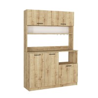Έπιπλο κουζίνας Tuco 3 Megapap χρώμα sapphire oak 123,8x40x180εκ.
