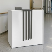 Γραφείο υποδοχής - reception Hola Megapap χρώμα λευκό - ανθρακί 93,6x45,2x110,3εκ.