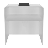 Γραφείο υποδοχής - reception Hola Megapap χρώμα λευκό - ανθρακί 93,6x45,2x110,3εκ.