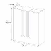 Γραφείο υποδοχής - reception Hola Megapap χρώμα sepet oak - ανθρακί 93,6x45,2x110,3εκ.