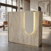 Γραφείο υποδοχής - reception Navita Megapap με LED χρώμα travertine - sandstone 113,6x42x111,8εκ.