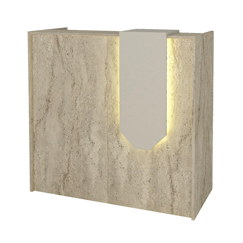 Γραφείο υποδοχής - reception Navita Megapap με LED χρώμα travertine - sandstone 113,6x42x111,8εκ.