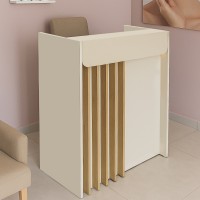 Γραφείο υποδοχής - reception Karibu Megapap με LED χρώμα sandstone - sepet oak 90x40x100εκ.