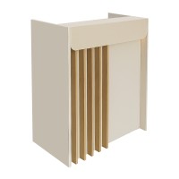 Γραφείο υποδοχής - reception Karibu Megapap με LED χρώμα sandstone - sepet oak 90x40x100εκ.