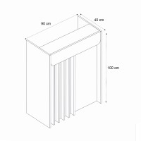 Γραφείο υποδοχής - reception Karibu Megapap με LED χρώμα sandstone - sepet oak 90x40x100εκ.