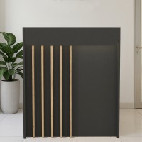 Γραφείο υποδοχής - reception Karibu Megapap με LED χρώμα ανθρακί - sepet oak 90x40x100εκ.