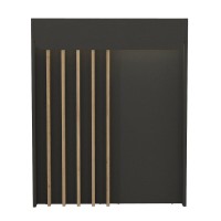 Γραφείο υποδοχής - reception Karibu Megapap με LED χρώμα ανθρακί - sepet oak 90x40x100εκ.