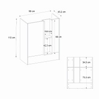 Γραφείο υποδοχής - reception Bonveno Megapap χρώμα λευκό - sepet oak 90x43,2x110εκ.