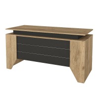 Γραφείο εργασίας Remida Megapap χρώμα sepet oak - ανθρακί 140x60x76,9εκ.