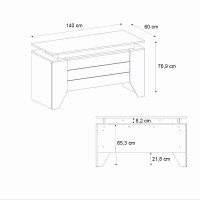 Γραφείο εργασίας Remida Megapap χρώμα sepet oak - ανθρακί 140x60x76,9εκ.
