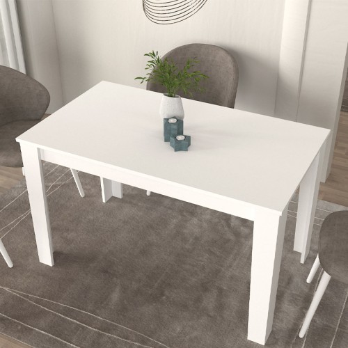 Τραπέζι Darlen Megapap χρώμα λευκό 125x72x74εκ.