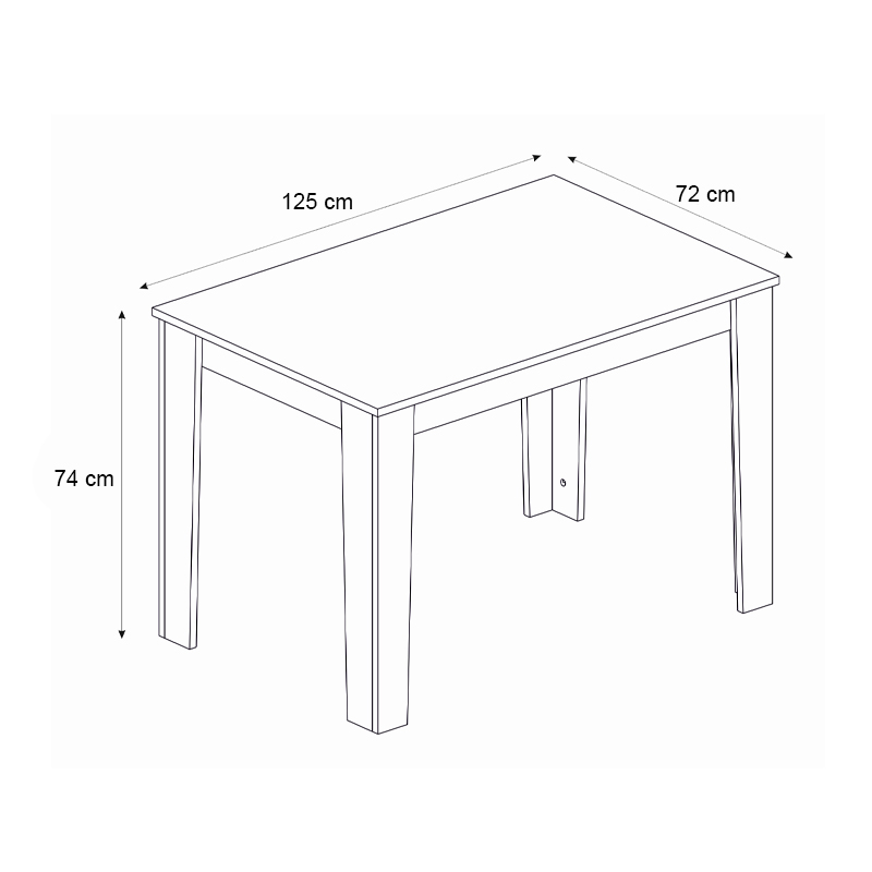 Τραπέζι Darlen Megapap χρώμα λευκό 125x72x74εκ.
