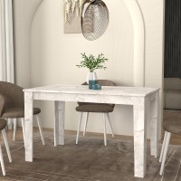 Τραπέζι Darlen Megapap χρώμα λευκό εφέ μαρμάρου 125x72x74εκ.