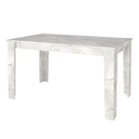 Τραπέζι Darlen Megapap χρώμα λευκό εφέ μαρμάρου 125x72x74εκ.