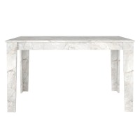 Τραπέζι Darlen Megapap χρώμα λευκό εφέ μαρμάρου 125x72x74εκ.