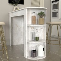 Τραπέζι μπαρ Vigne Megapap χρώμα λευκό εφέ μαρμάρου 150x51,6x101,8εκ.
