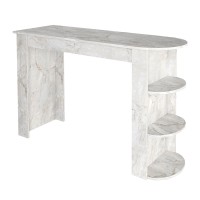 Τραπέζι μπαρ Vigne Megapap χρώμα λευκό εφέ μαρμάρου 150x51,6x101,8εκ.