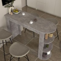 Τραπέζι μπαρ Vigne Megapap χρώμα γκρι σκυροδέματος 150x51,6x101,8εκ.