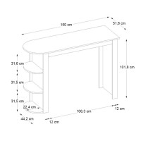 Τραπέζι μπαρ Vigne Megapap χρώμα γκρι σκυροδέματος 150x51,6x101,8εκ.
