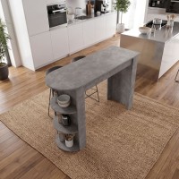 Τραπέζι μπαρ Vigne Megapap χρώμα γκρι σκυροδέματος 150x51,6x101,8εκ.